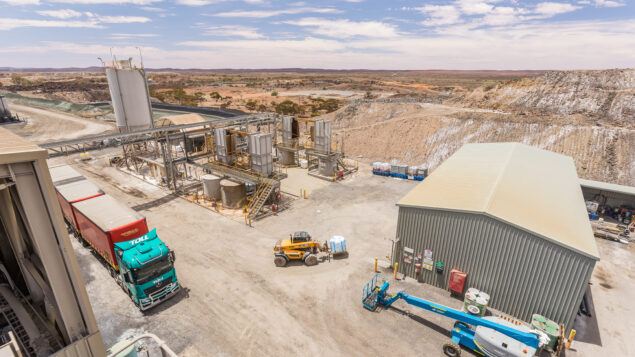 Pinnacles Mine near Broken Hill storage and processing structures